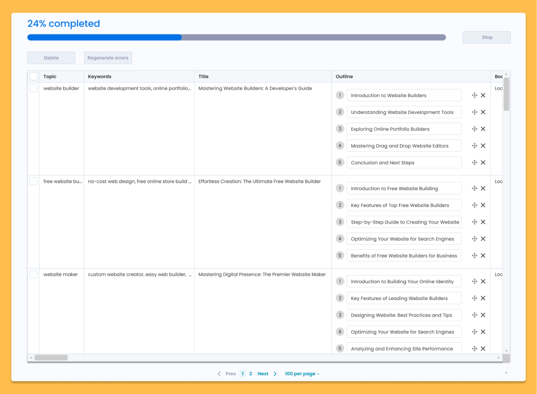 Content Generation Controls - AIWU Bulk Content Generator