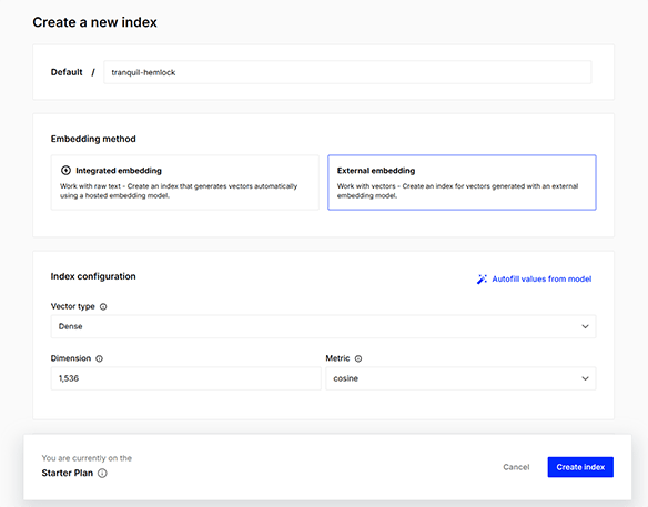 Create the new Index