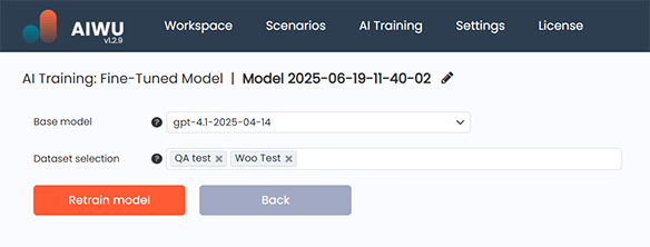 Retrain model