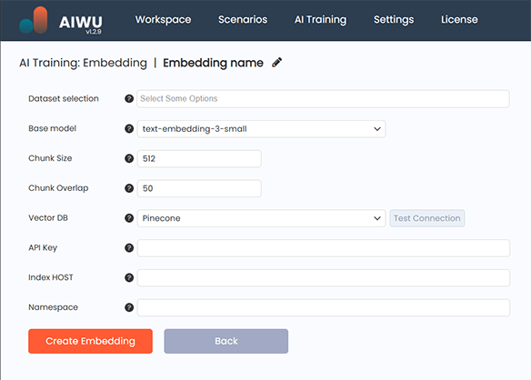 Making new embedding