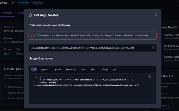 Connect qdrant4 to aiwu ai copilot - Base URL and API