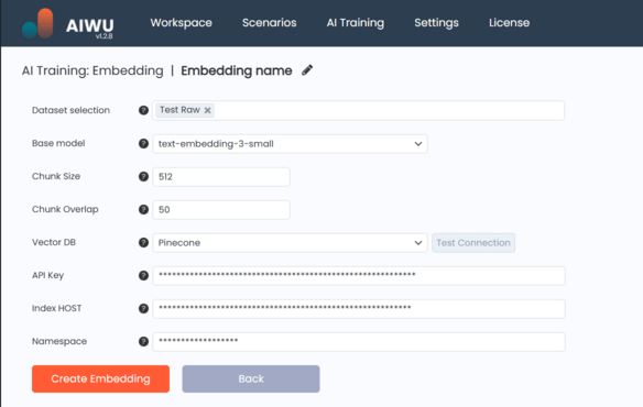 Making new embedding