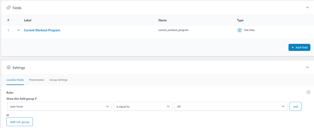 ACF setting - personalized AI forms